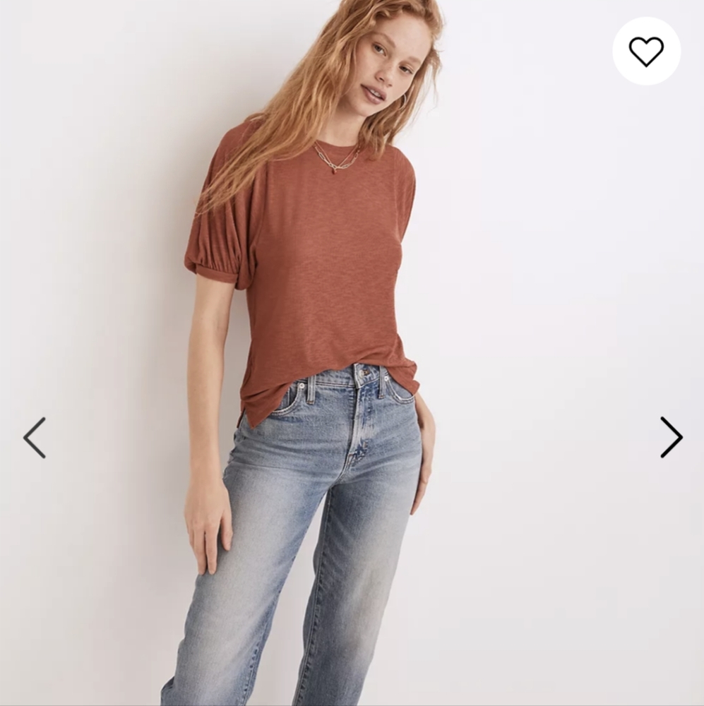 Madewell Eastover Bubble-Sleeve Tee XS - Picture 3 of 7